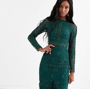Elegant Green Lace Dress